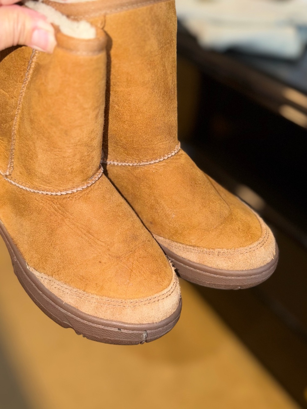 UGG Kids Chestnut Suede Shearling Boot